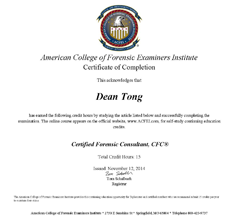 Dean Tong - Certified Forensic Consultant 